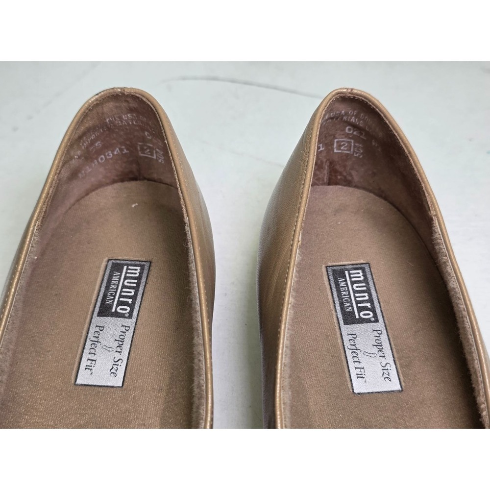 Munro American Mary Jane Women's Shoes Size 9 Beige Tan Leather Slip On Loafers - Picture 10 of 11